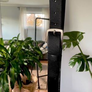 Black leather belt